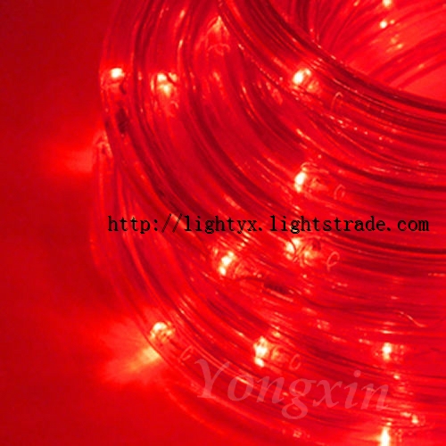 220V Red Hollow Led Round 2-wire Rope Light Decorative Lighting Made in China