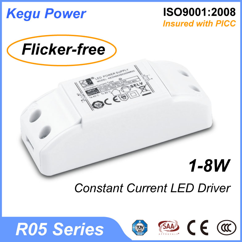 2 KEGU R05 1-8W Constant Current LED Driver (Flicker-free) with TUV CE SAA