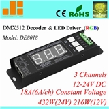 Constant Voltage 3CH DMX512 decoder,DMX driver 18A