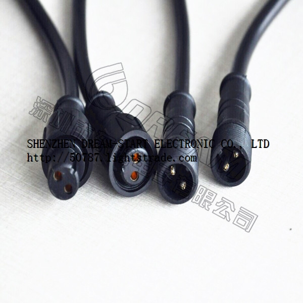 IP67 2PINS Power Cable Waterproof Connector in street lamp and tunnel lamp