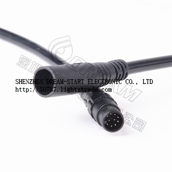 IP66 A08 Signal Transmission 8-10pins Male Female Waterproof Plug for E-Bike/Sanitary Product