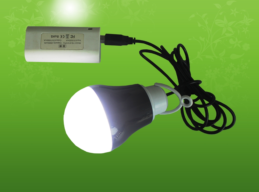 Portable 3 watt rgb led color bulb with usb