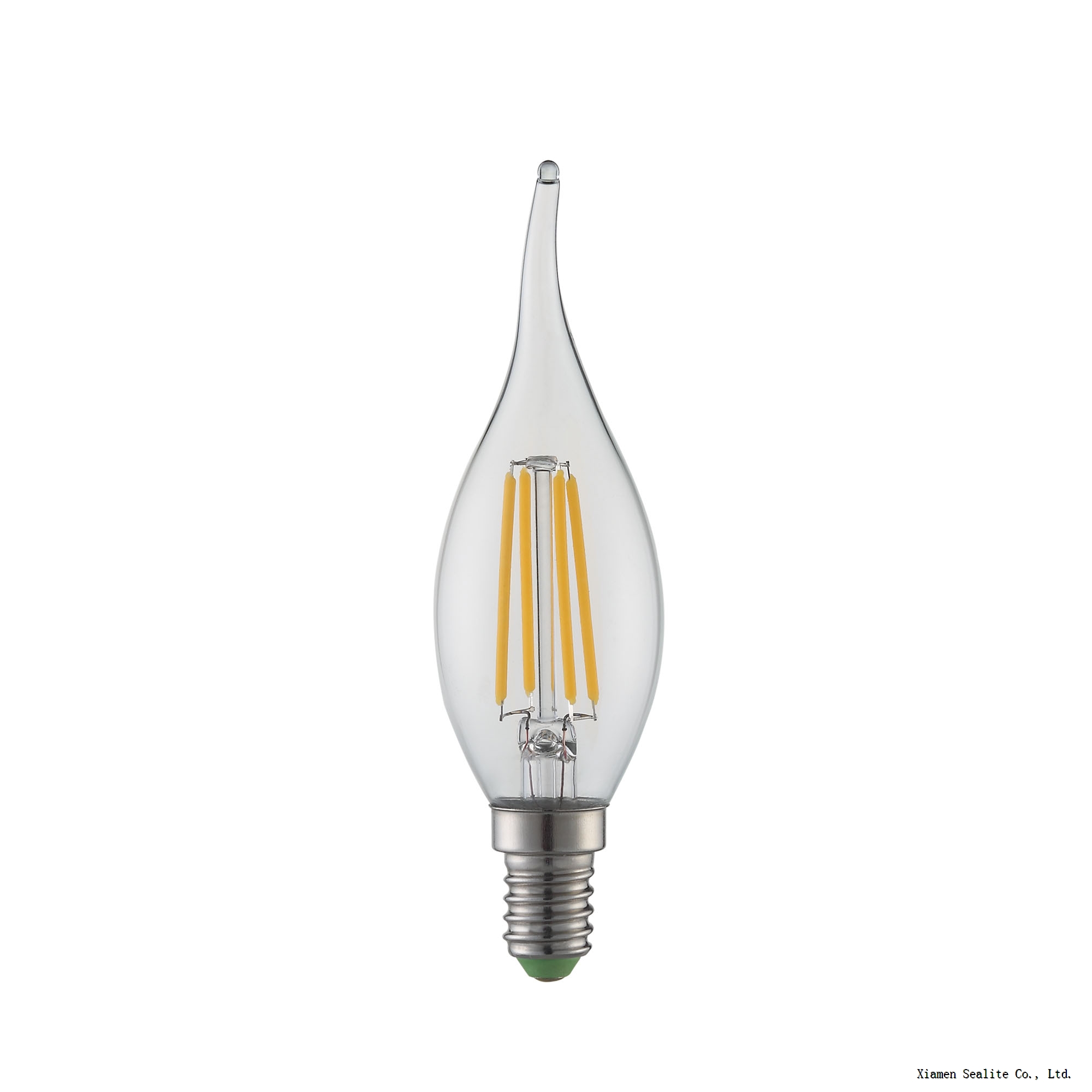 LED Glass Candle Filament Bulb 2W Tailed