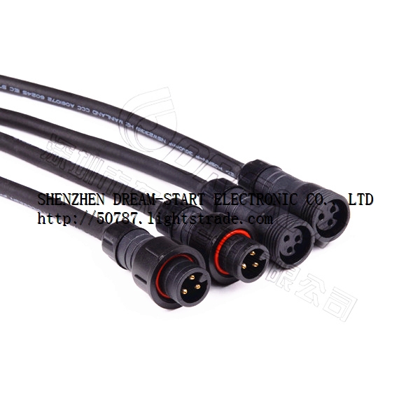 IP68 power cable waterproof plugs connectors for LED panel,led lighting