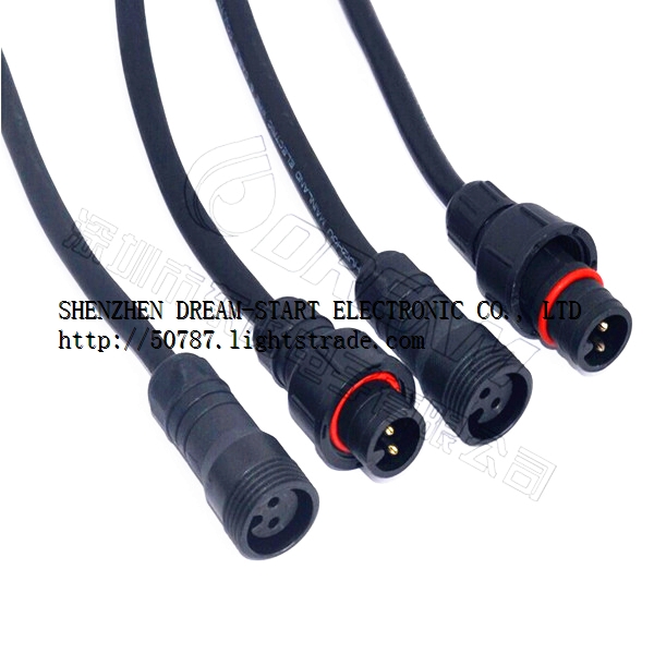 IP68 15A 2-3PINS Power Cable Waterproof Plug Connectors in LED Panel and LED Lighting