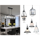 Classical candle clear glass pendant lamp for living room and decoration