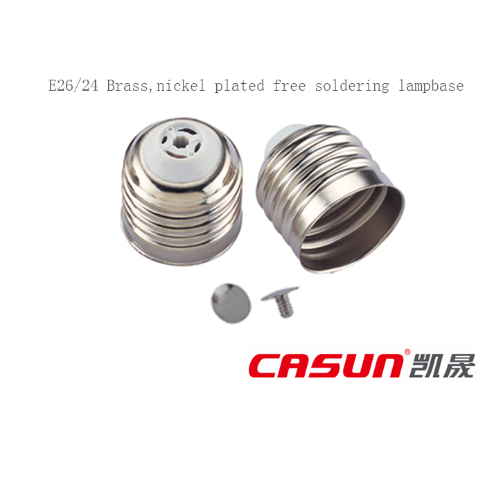 E26/24 Brass,nickel plated free soldering lampbase