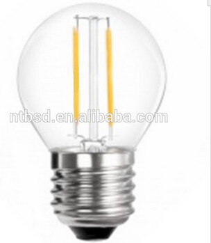 E27 LED filament bulb G45 2W filament LED golf ball light bulb 360 degree CE ERP RoHS GS