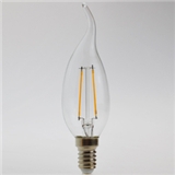 candle shape with tail and reliable CE/ROHS certification 3W c35 E14 flame filament LED candle light