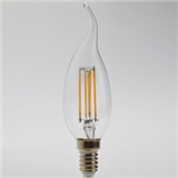  candle shape with tail and reliable CE/ROHS certification 4W F37 E14 flame filament LED candle ligh