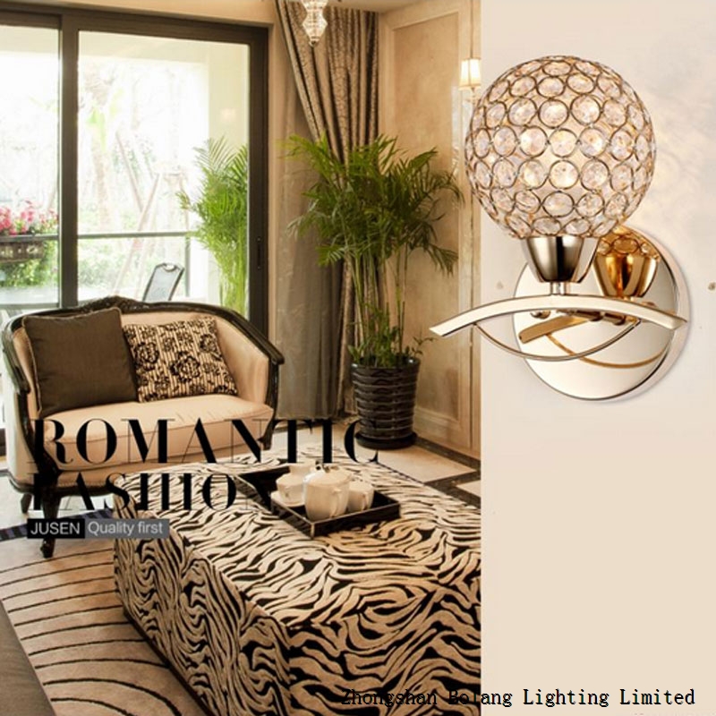 Round Crystal lampshade E27 incandescent wall lamp BL1250