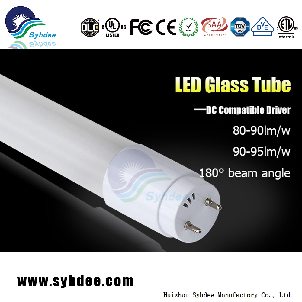 AC 100-277V Glass LED T8 Tube Plug and Play 4FT 12W/15W /18W/20W 