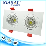double heads square shape commercial recessed14w cob led deck downlights