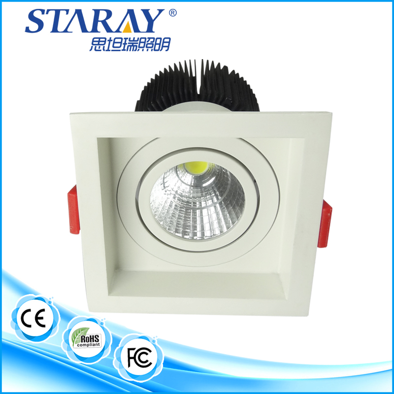 simple modern white color european market square shape recessed cob 10w led down light