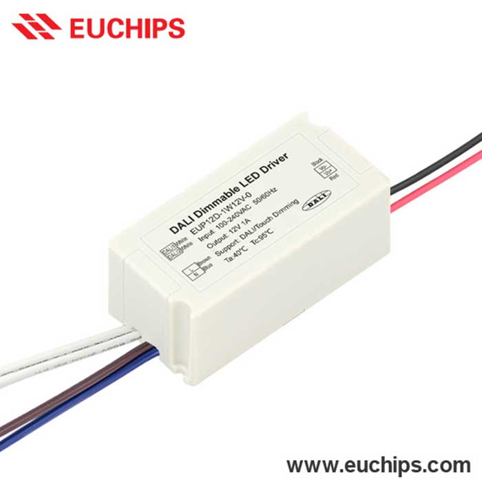 100-240VAC 12W 12VDC 1A 1channel constant voltage dali dimmable led driver EUP12D-1W12V-0