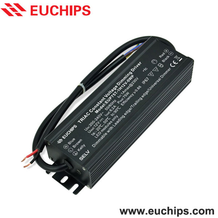 200-240VAC 75W 24VDC waterproof led dimmable driver