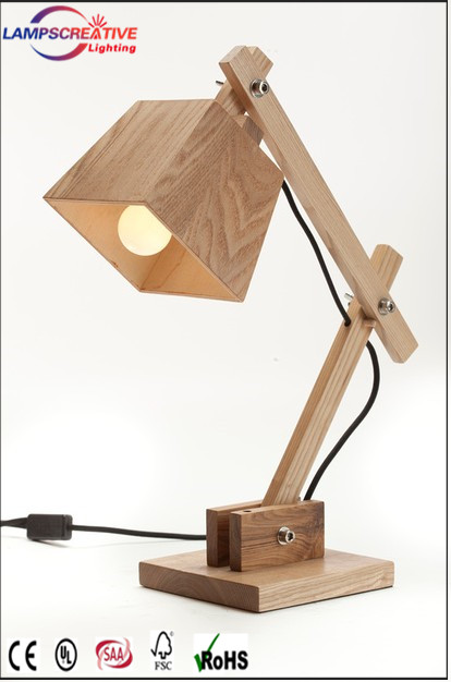 Modern designed wooden table lampsFSC wood LCT-XG