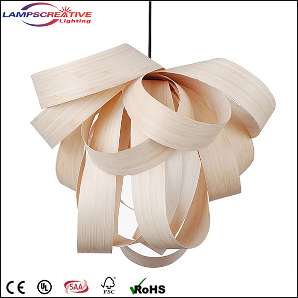 Resturant Use Plywood Hang Lamps For Decoration 