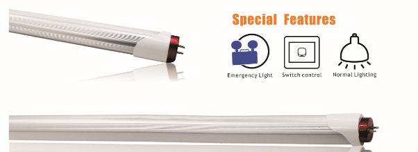 2ft 3ft 4ft 5ft LED emergency tube with backup battery
