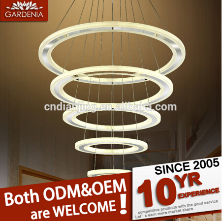 Round LED Pendant Lights Modern Acrylic Lamps Lighting Luxurious Rings Ceiling Light Fixtures