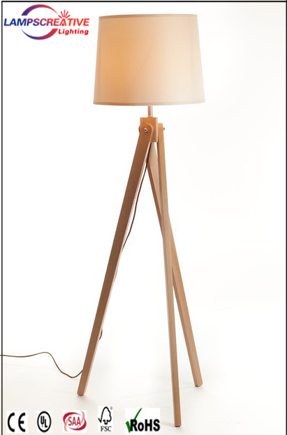 Unique style 3 legs wooden floor lamp good for home or hotel decoration floor lamp LCD-FL