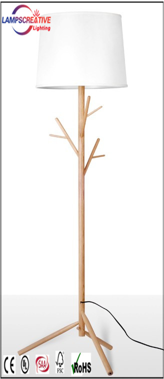 high quality Hotel Design Room Decoration Wood Floor Lamp LCD-FH