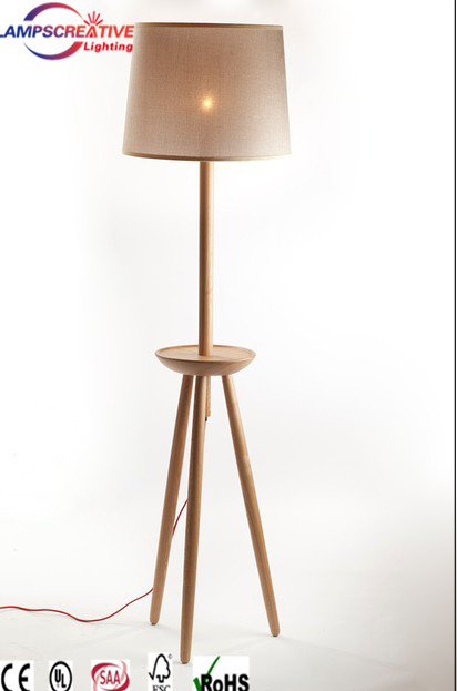 modern simple style hotel wood natural wood floor lamp with square lamp holder LCD-DL