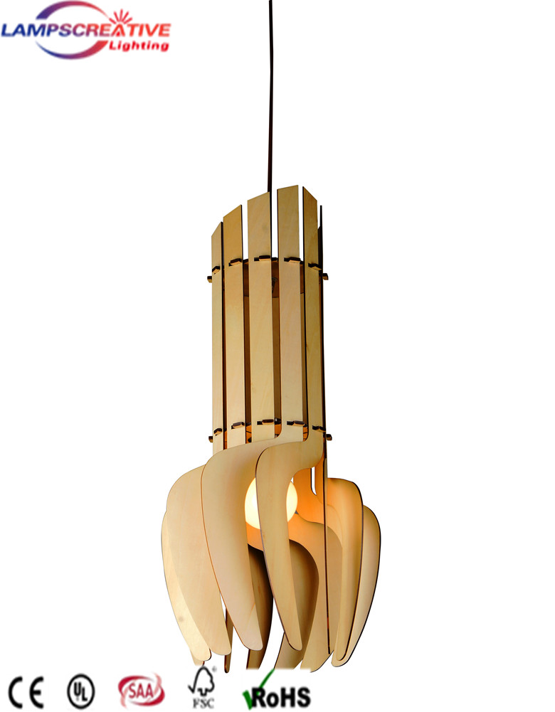 Timber wooden pendant light