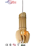 Timber wooden pendant light