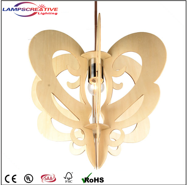  Indoor Modern Handwoven Wooden Shade Pendant Lamp Hanging Light 