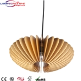  Modern wooden shade pendant light for indoor 