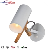 White Iron With Nature Wood Wall Lamp LCW-MJZ