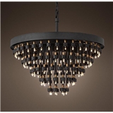 Black iron Chandeliers and pendant Living Room Lamps Lighting American style Chandelier Indoor dec