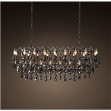 Modern Elegant Villa Foyer decor black crystal art chandelier lighting