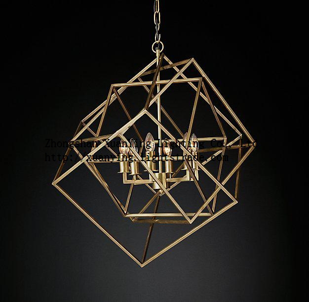 square shaped metal frame body pendant light top quality chandelier lamp