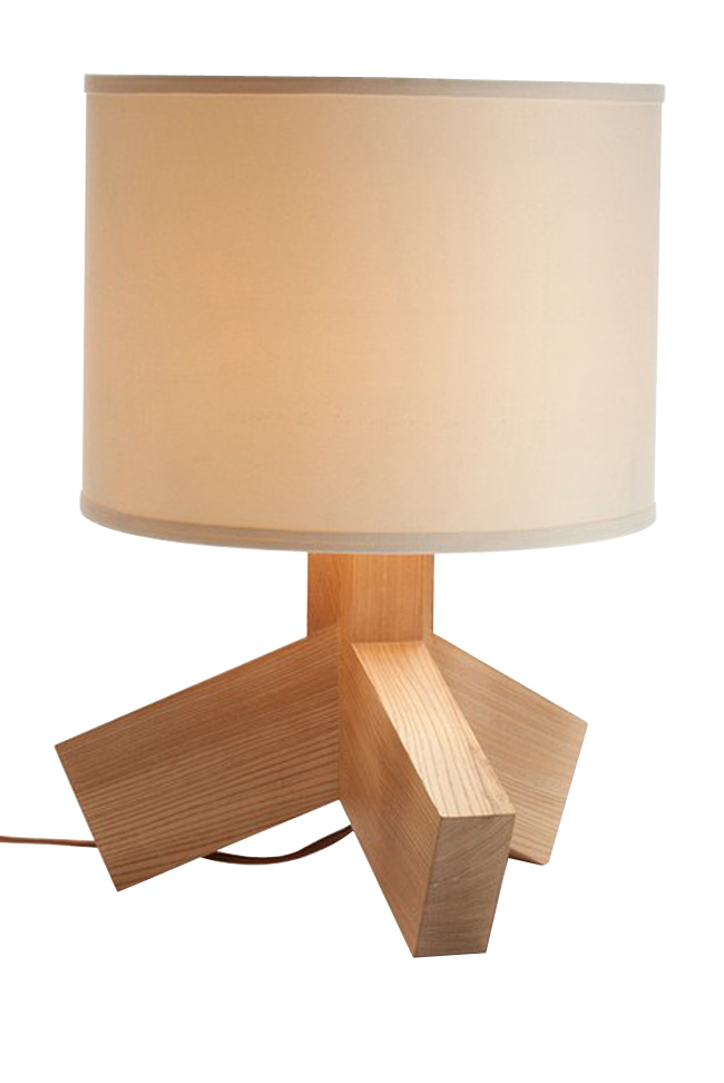 Contemporary wooden lovely tripod table lamp