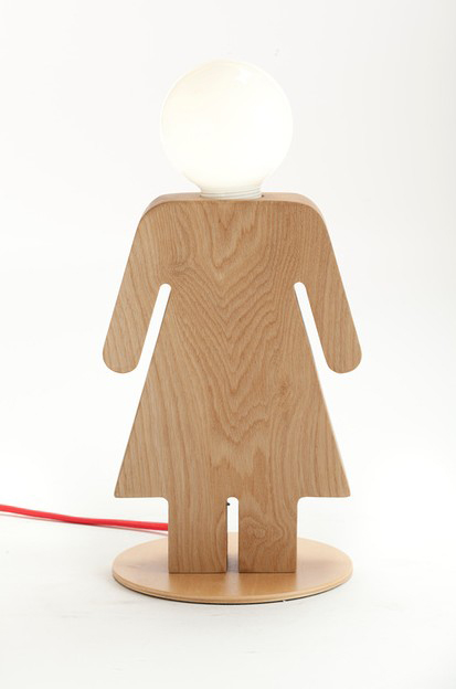 Girl shape modern wooden table lamp