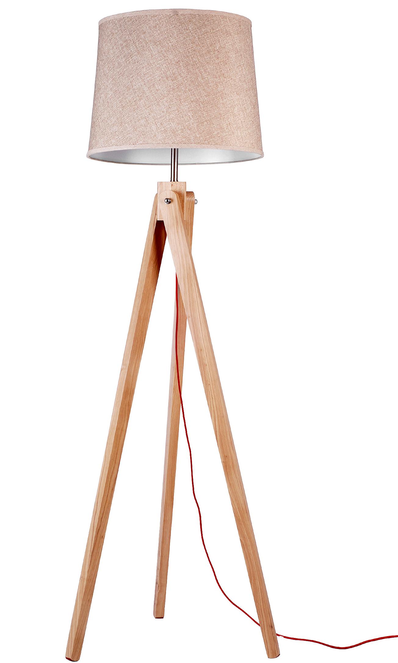 Modern natural wood floor lamp reading lamp