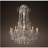 Modern Innovative candle and metal light Pendant Suspension Light crystal chandelier for wedding