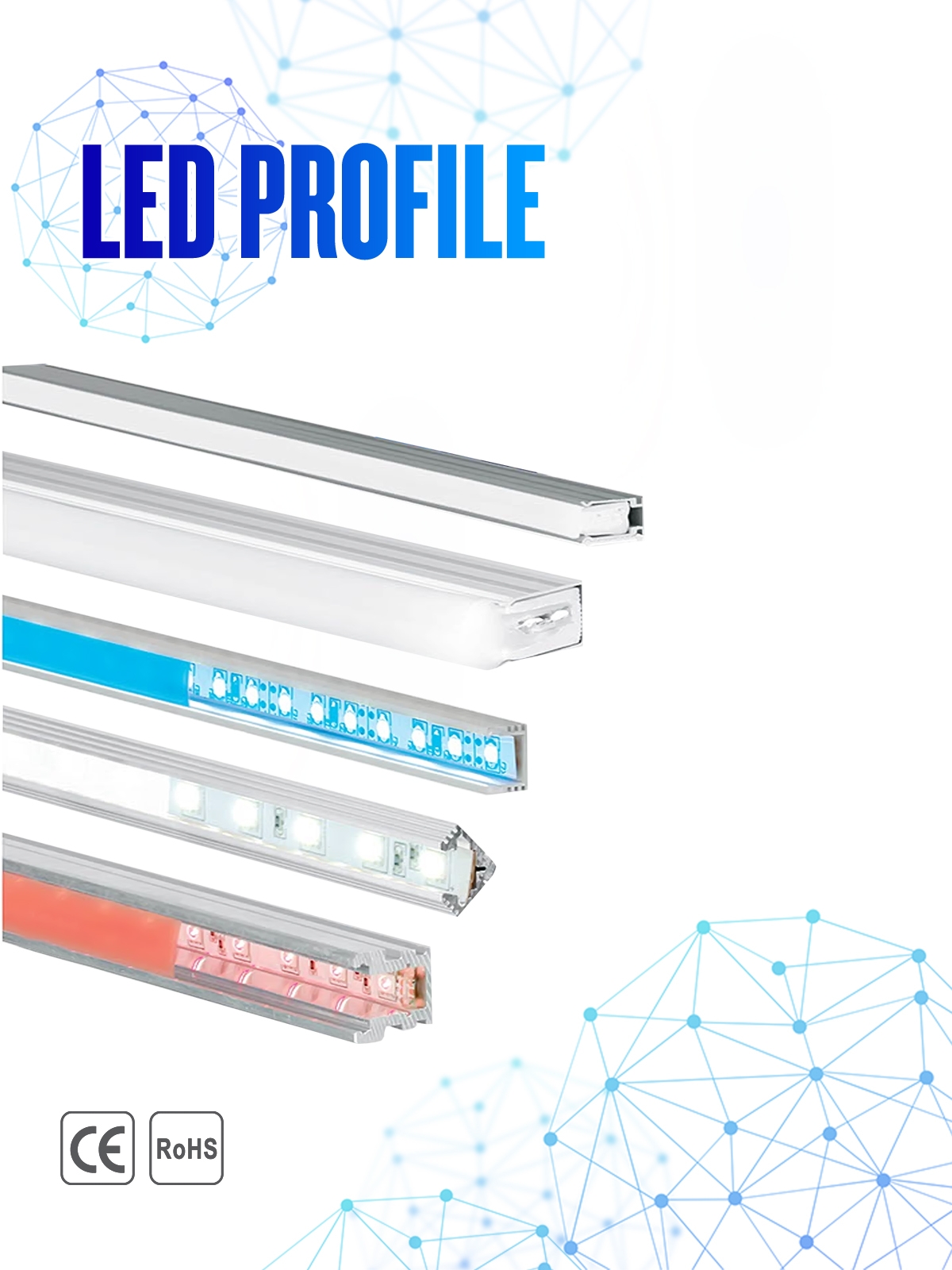All kinds of LED Aluminum Profile-Aluminum Bar for LED Strip Lights
