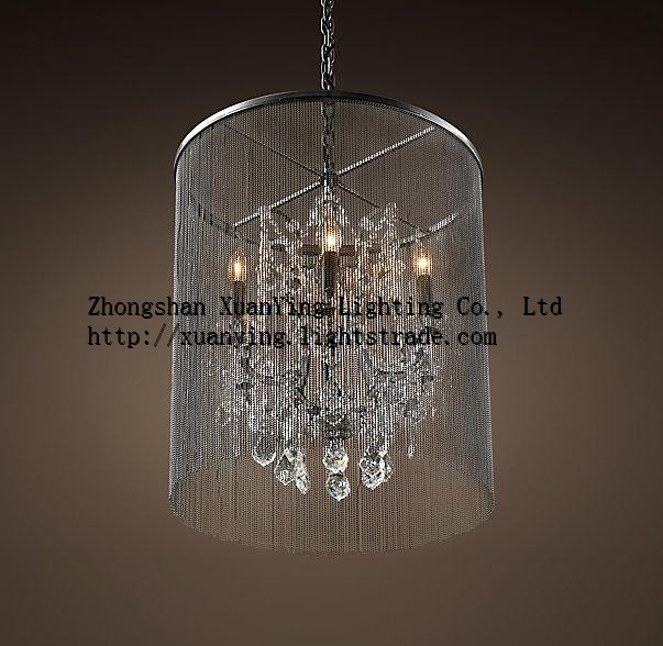 good quality aluminum crystal with chain chandelier lamp