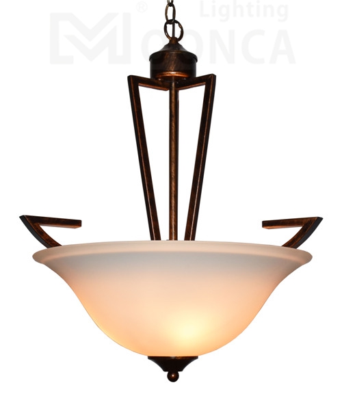 Indoor traditional energy saving light 2016 hot sale new 3light Iron chanderlier white glass shade