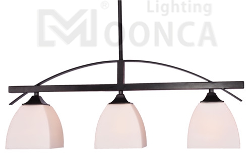 Pendant lamp 3light 2016 hot sale new indoor traditional Iron light white glass shade energy saving