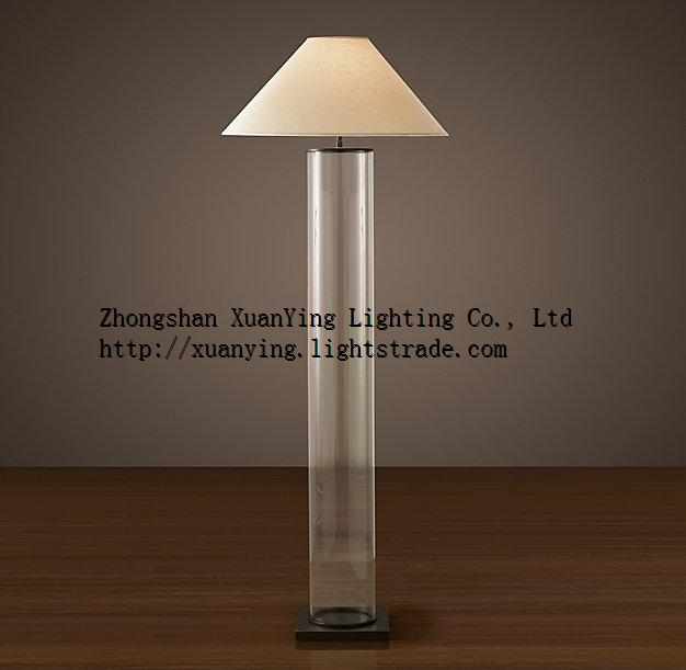 Clear glass base floor lamp living room stand lamp