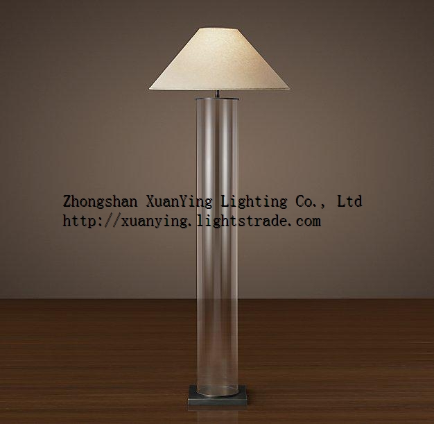 High Quality clear Glass decorative base Floor Lamp for bedroom