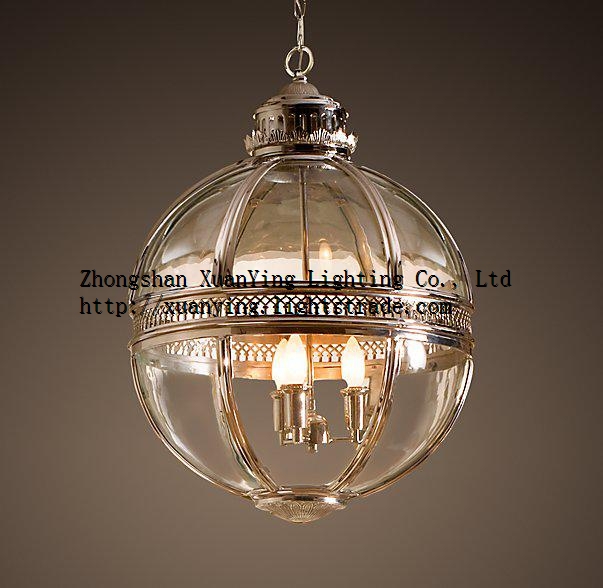 2016 traditonal antique brass globe pendant light with glass shade