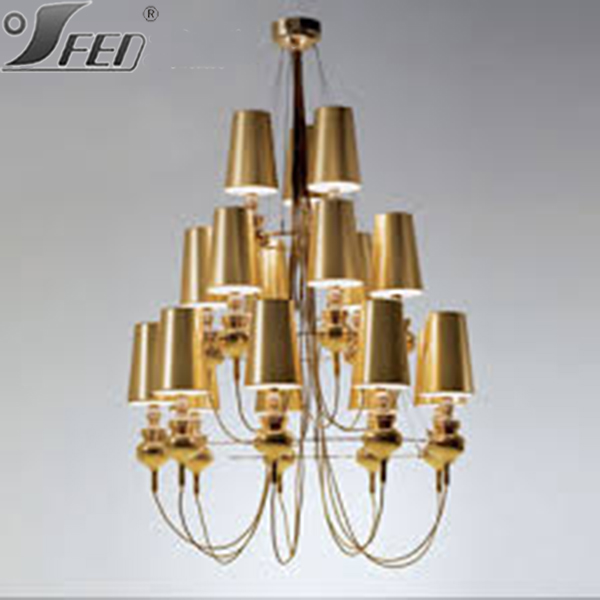 Gold color suspension hotel chandelier dining lighting decoration