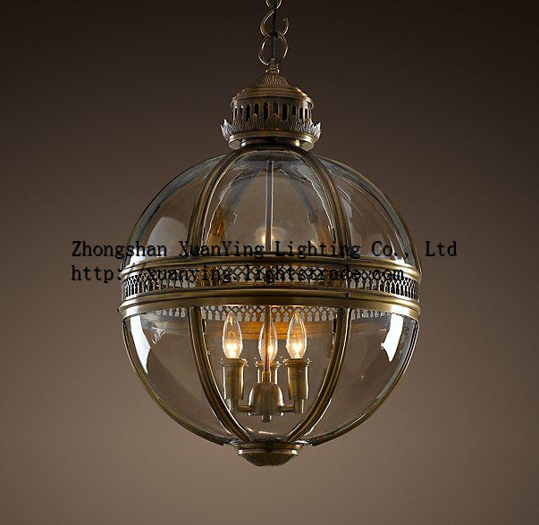Delicate Globe Shape Hotel Usage with glass Pendant Lamp