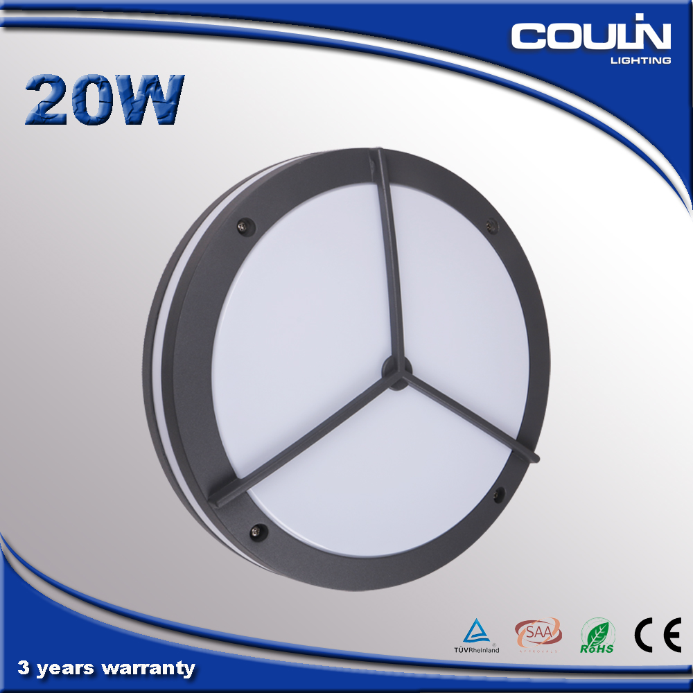 Coulin IP54 20W Round Die-cast Aluminum LED Bulkhead Light