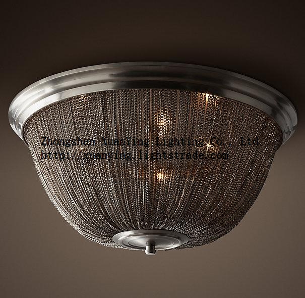 Big size cute indoor pewter chain ceiling lamp for home decoration